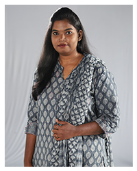 Ms. Ishwariya R, a faculty member, portrayed in a professional photograph.