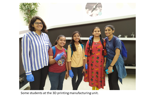 jain university students at 3D printing manufacturing unit