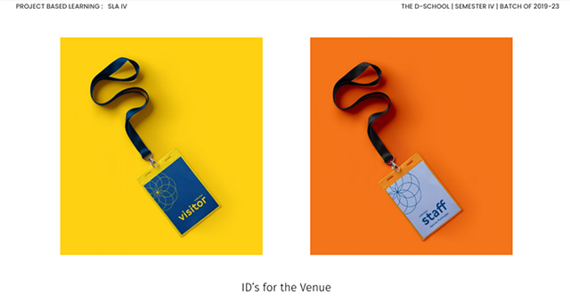 A presentation slide about ID's for the venue